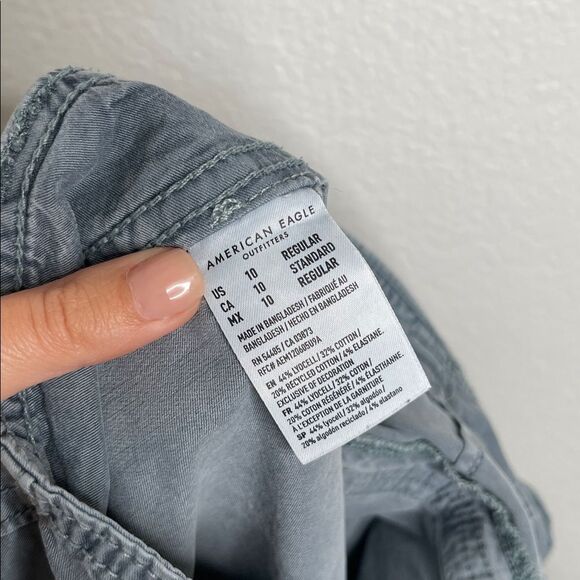 American Eagle Stovepipe Blue Gray Straight Leg Jeans Size 10 - Picture 4 of 6